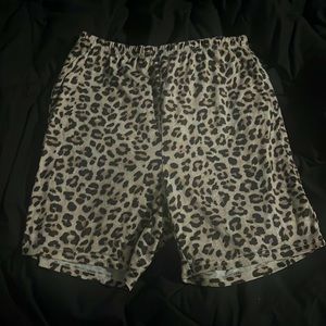 leopard biker shorts